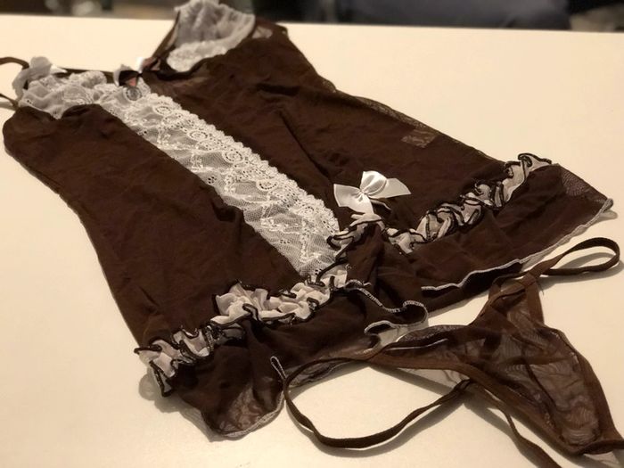 Ensemble tenue de nuit Neuf lingerie sexy nuisette + string femme
