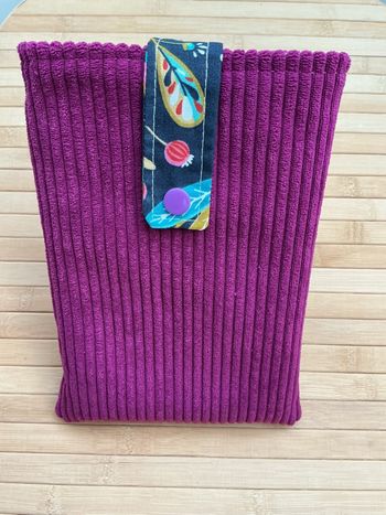 Pochette pour livre de poche 21X15 aubergine