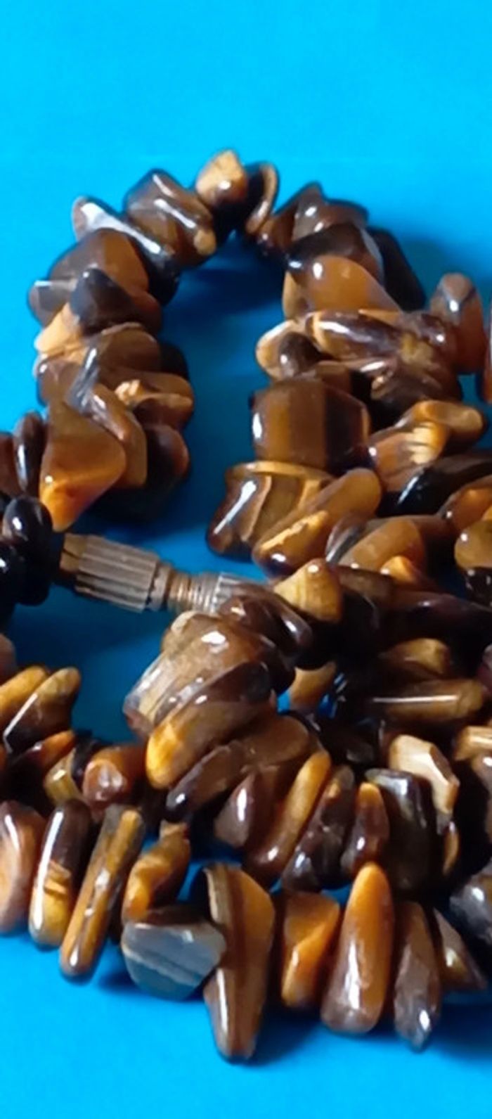 Collier ras du cou en perles d'œil de tigre - photo numéro 7