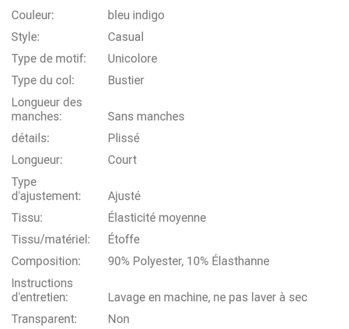 Top bandeau court XS - photo numéro 5