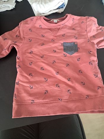 Sweat col rond corail vertbaudet 5 ans