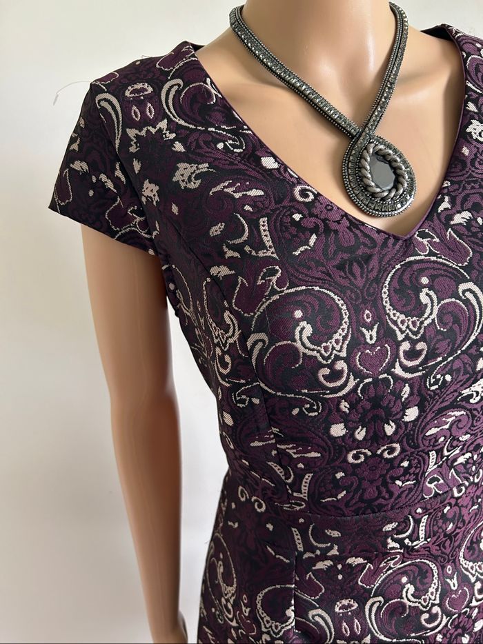 Robe imprimée neuve à manches courtes Jacqueline Riu taille 40 - photo numéro 4