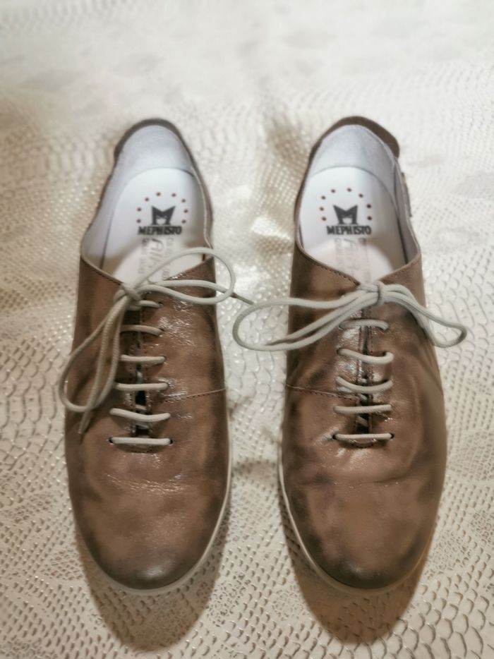 Chaussures à lacets marron irisé Mephisto T37 - photo numéro 2