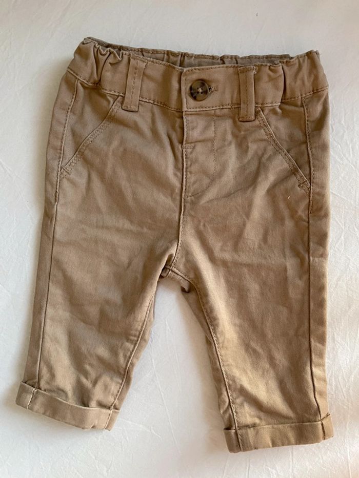 Pantalon avec bouton et élastique bébé - photo numéro 2