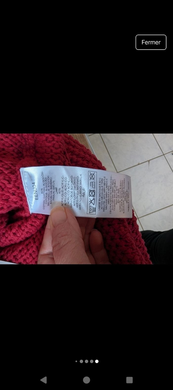 Magnifique pull neuf Naf Naf maille couleur framboise taille 38 en parfait état - photo numéro 8