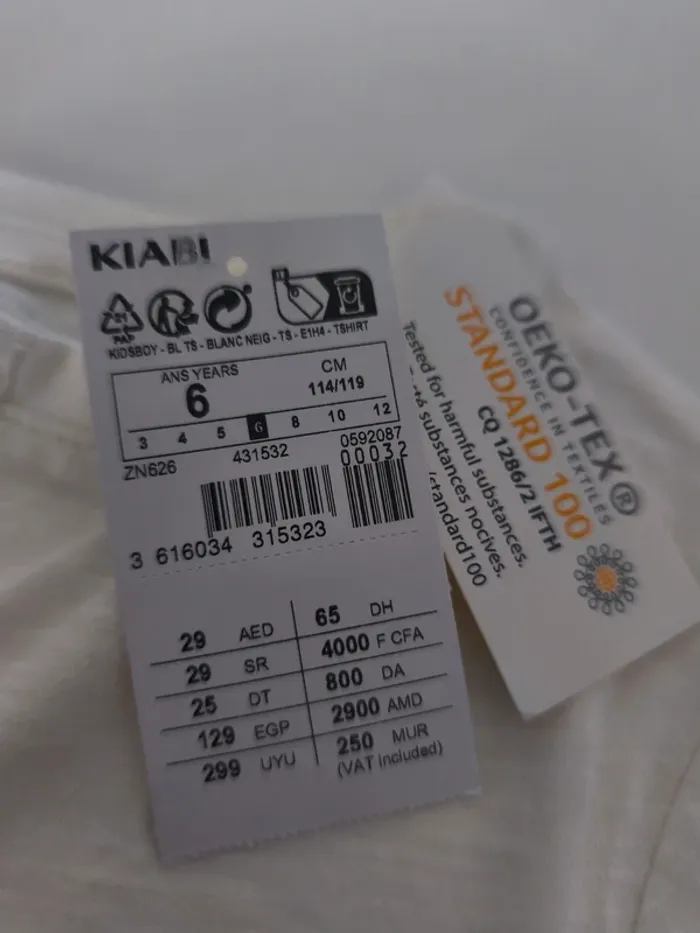 Tee shirt crème col mao neuf avec étiquette - photo numéro 2