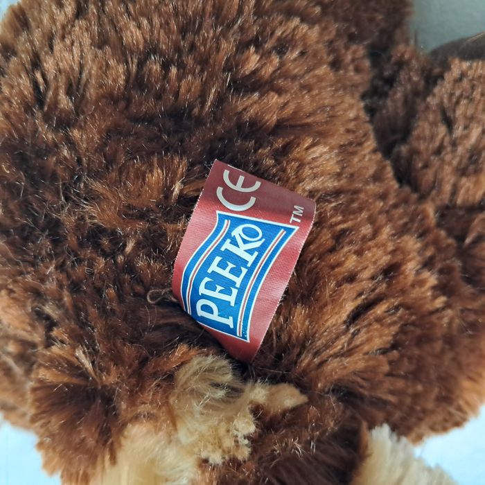 Peluche doudou raton laveur marron panda roux Hauteur 23 cm Marque Peeko Vintage - photo numéro 9