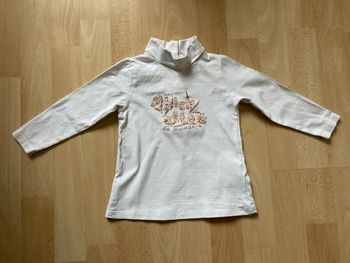 Sous-pull bébé fille blanc à col montant Bichette