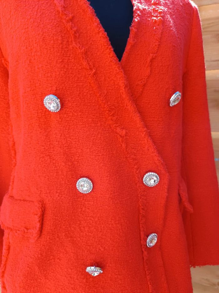 Veste orange/corail Zara taille M - photo numéro 6