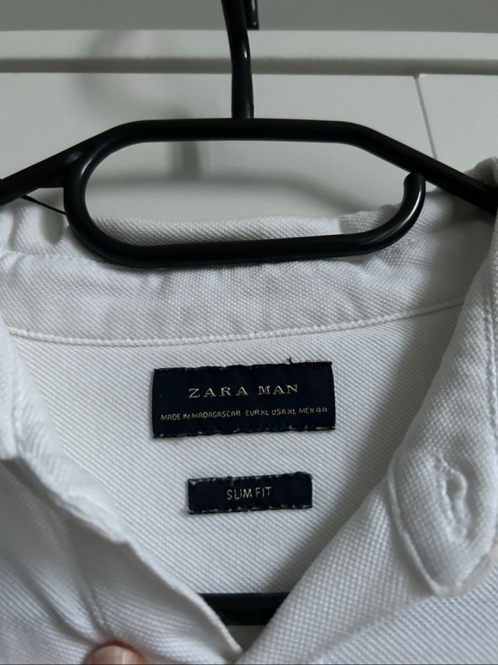 Chemise blanche unie Slim Fit Homme Zara Tailles M-L - photo numéro 2
