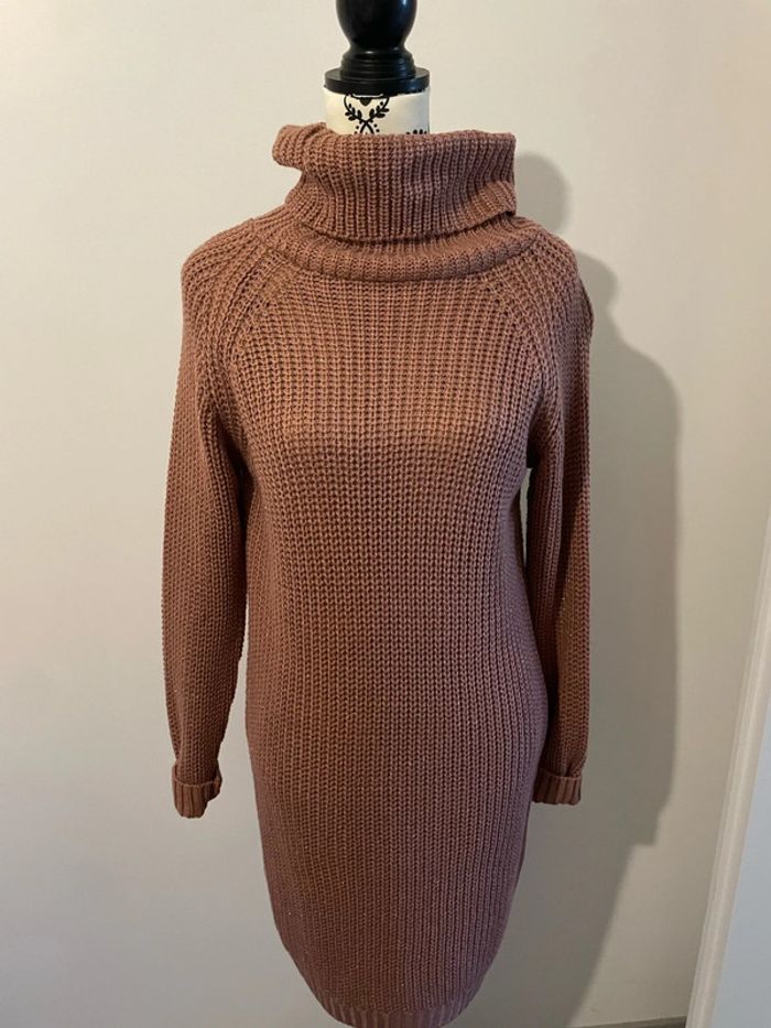 Robe pull grosse maille col roulé manches longues neuf taille 38 - photo numéro 2