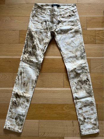 Jean Barbara Bui imprimé abstrait blanc/marron/beige – taille 28 – très bon état