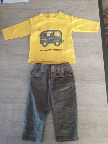 Ensemble pantalon/t-shirt Obaibi garçon 3 mois