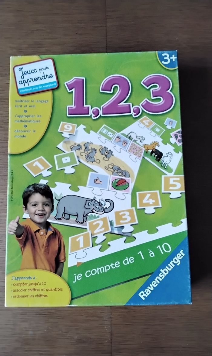 Jeux 1 ,2 ,3 , pour apprendre à compter de 1 à 10 ,Ravensburger ,3 ans et plus