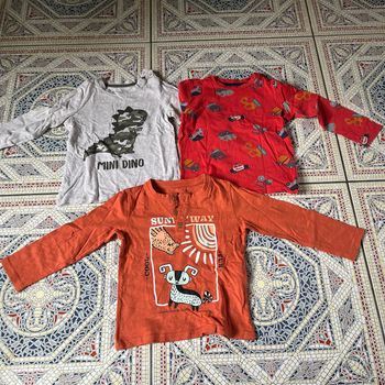 Lot 3 t-shirt manche longue  2 ans