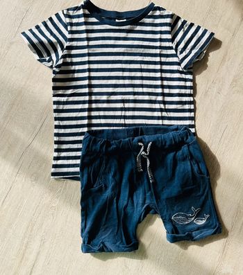 Ensemble tee shirt et short bébé garçon h&m