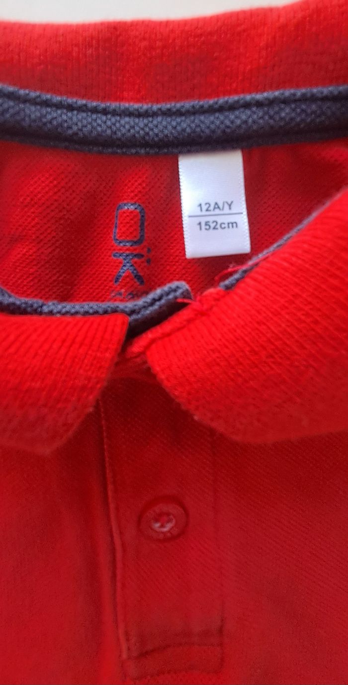 Polo manches longues Okaïdi rouge – 12 ans - photo numéro 3