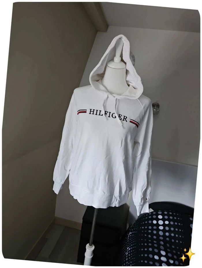 Sweat à capuche tommy Hilfiger S femme blanc