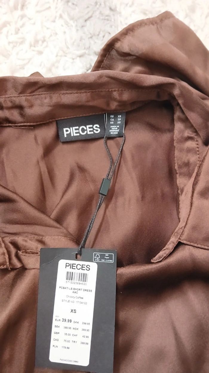 Robe marron satinée Pièces Neuve - photo numéro 6