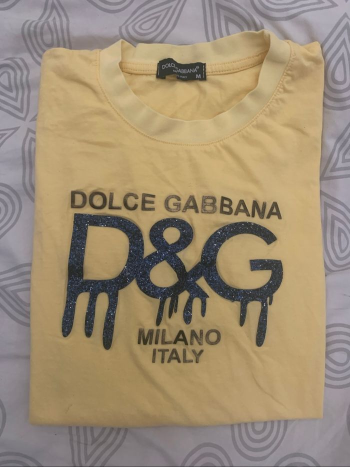 TEE shirt dolce et gabana couleur jaune taille M - photo numéro 3