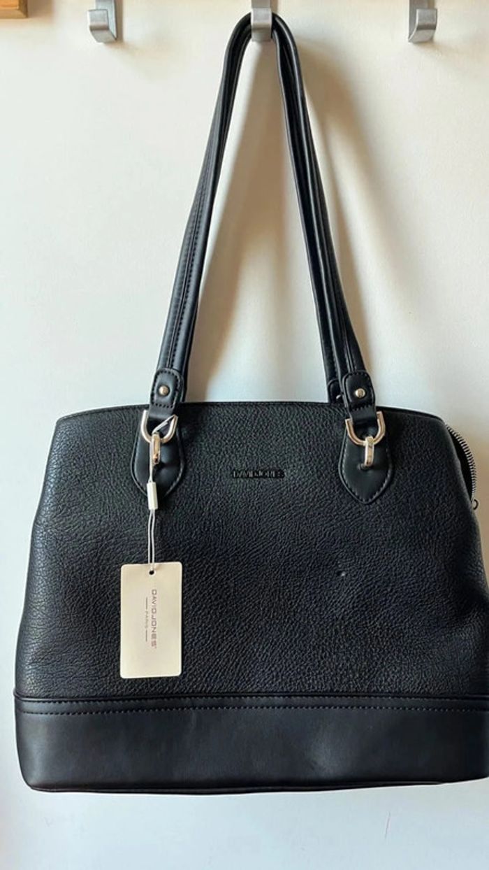 👜 sac à main fourre tout aspect cuir graine noir #davidjones - photo numéro 7