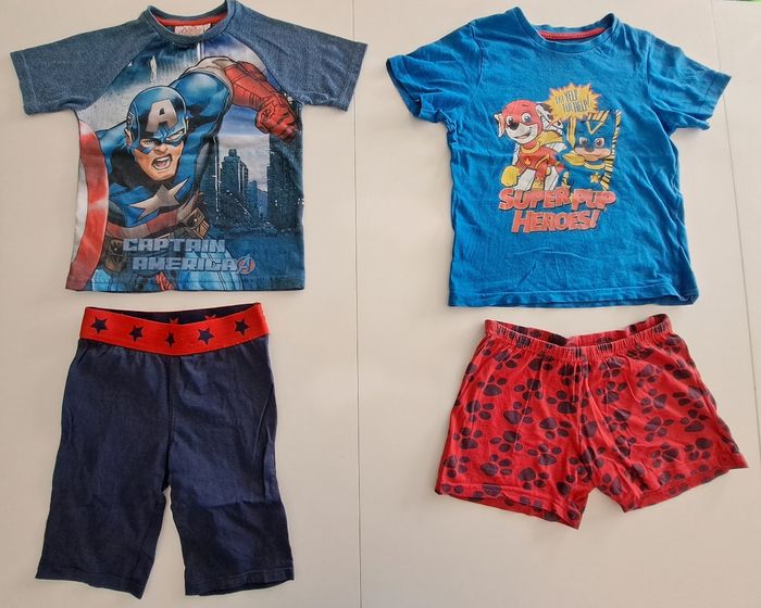 Lot de 2 pyjamas shorts garçon 5 ans BE - photo numéro 2