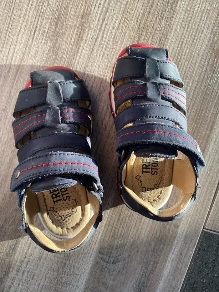 Sandales cuir à scratch - photo numéro 2