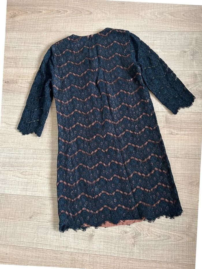 Robe noire et marron en dentelle 123 taille 36 jamais portée - photo numéro 12