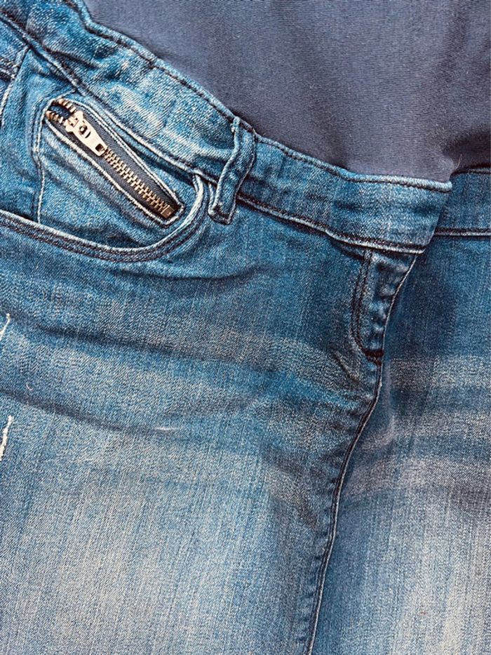 Taille 34 neuve jupe de grossesse maternité Premaman bleue * jean * - photo numéro 2