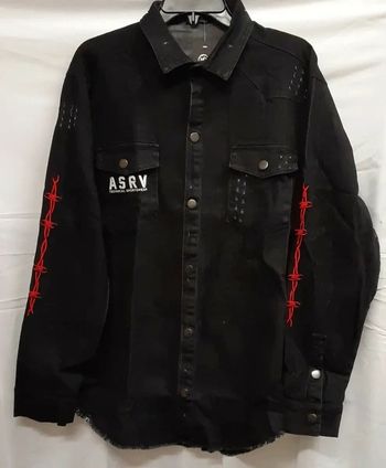 Veste en denim loup Asrv Fitness homme taille noir pays de nostalgie crâne