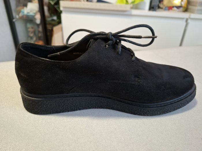 Belles chaussures derby femme G'Woman daim noir 39 comme neuves - photo numéro 2