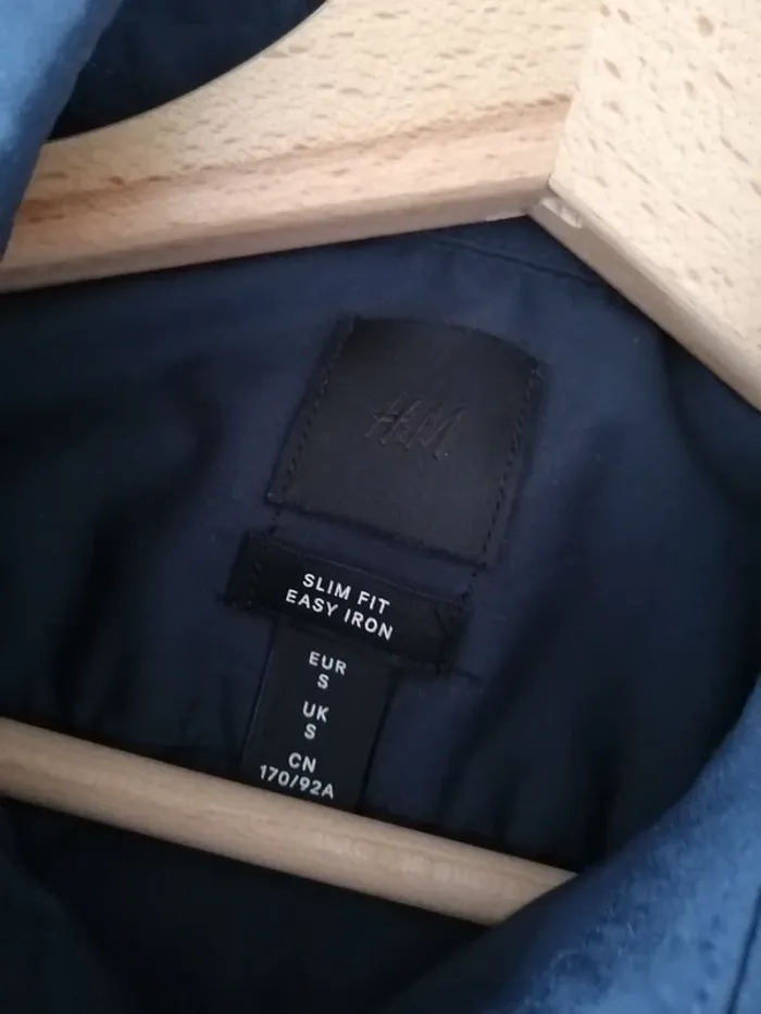 Chemise bleue slim fit repassage facile taille S - photo numéro 2