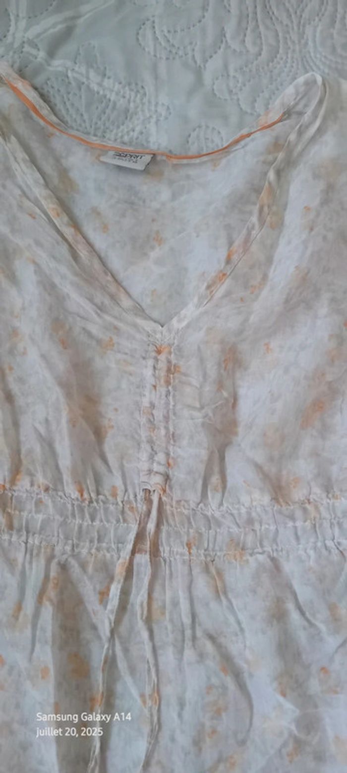 Blouse très légères manches courtes imprimé floral col V avec lien femme 40 esprit - photo numéro 14