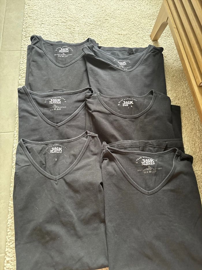 Lot de 6 t-shirt noirs taille XL jack parker