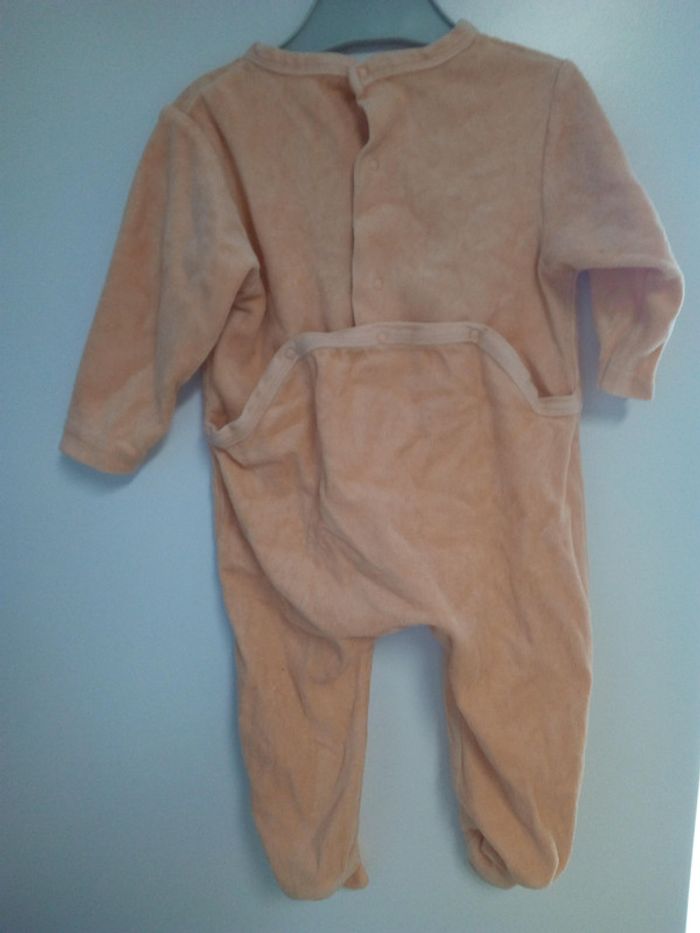 Pyjama Velours Orange Bébé Taille 12 Mois - photo numéro 2
