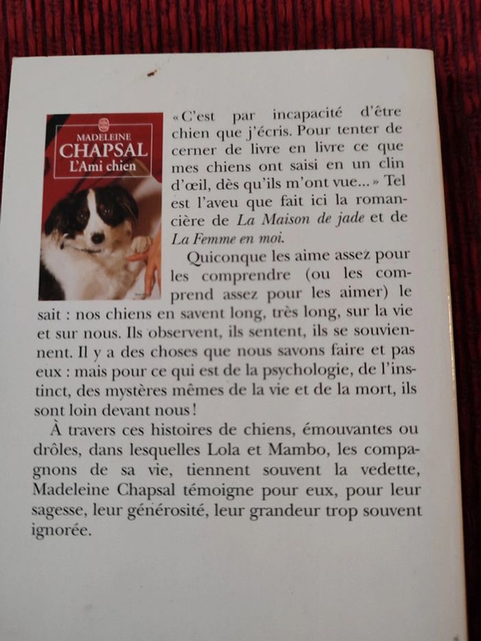 Livre "L'Ami chien" Madeleine Chapsal - photo numéro 2
