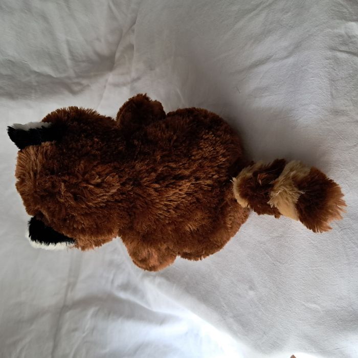 Peluche doudou raton laveur marron panda roux Hauteur 23 cm Marque Peeko Vintage - photo numéro 4