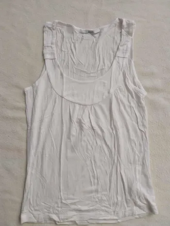 Haut blanc col ovale TM (38)