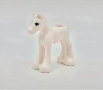 Lego Animaux Friends : Poney / Poulain Blanc aux yeux marrons, 2 cils - NEUF