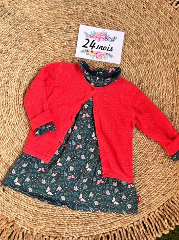 Ensemble robe et gilet 24 mois