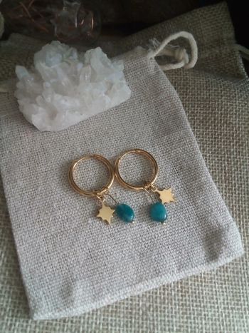 Boucles d'oreilles bohèmes pierres apatite