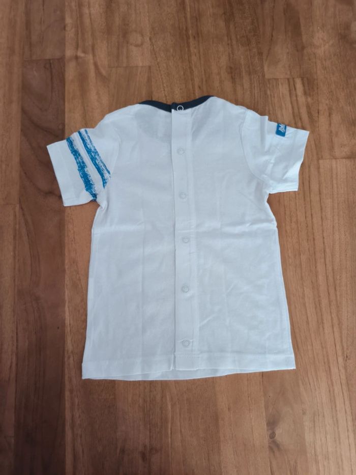 T-shirt manches courtes blanc et bleu Orchestra 9mois - photo numéro 2