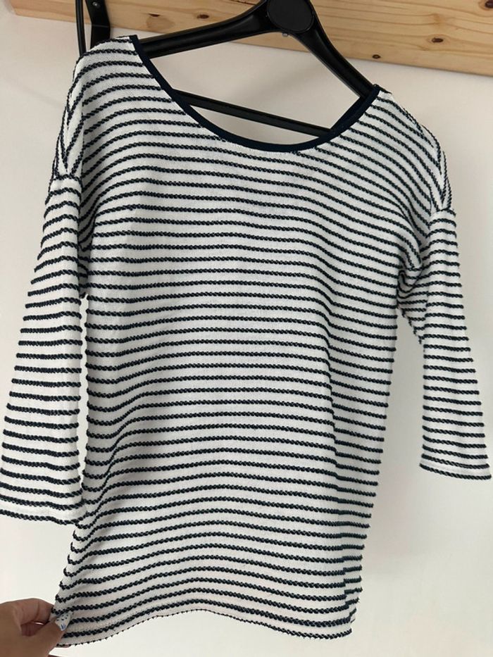 Haut manche 3/4 marinière camaïeu