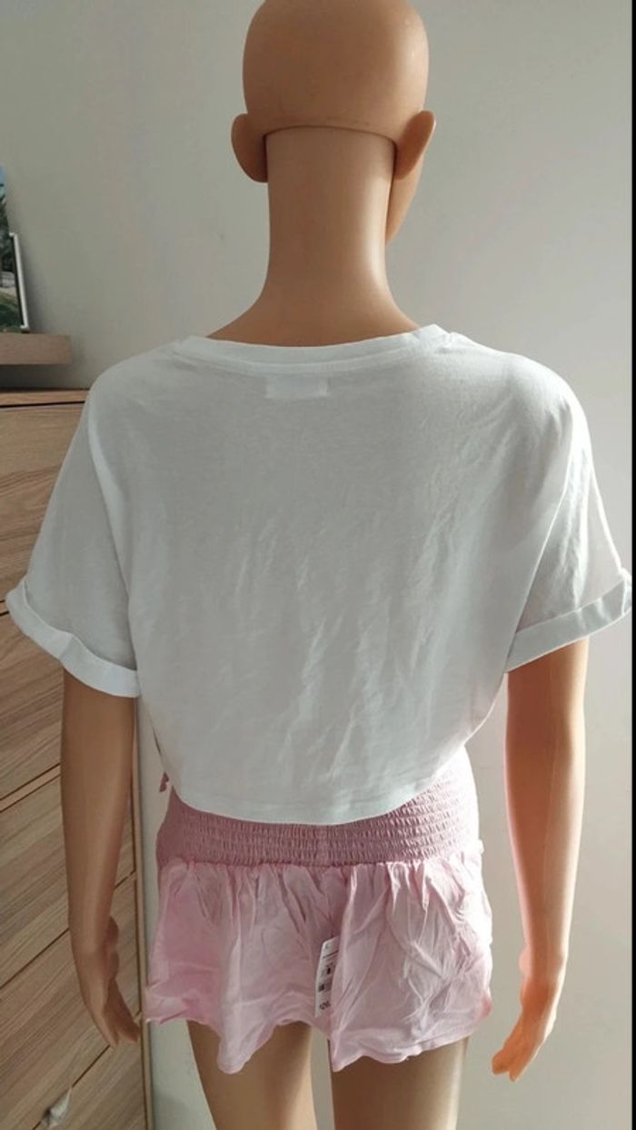 Tee shirt blanc court avec poche taille m Ardene Femme - photo numéro 6