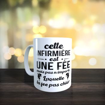 Mug humour infirmière fée pas chier