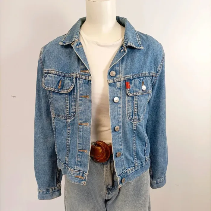 Veste en jean Ober - taille S - jean clair 100% coton bonne qualité A177 - photo numéro 10