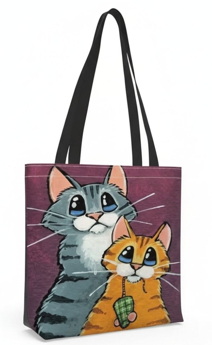 Sac bandoulière imprimé chat - photo numéro 2