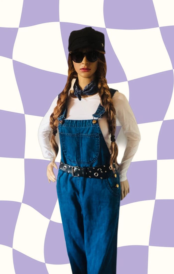 🔷Salopette longue en jean années 2000 Y2k denim dungarees overalls🔷 - photo numéro 9