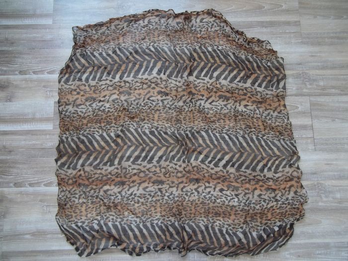 Carré froissé léopard marron