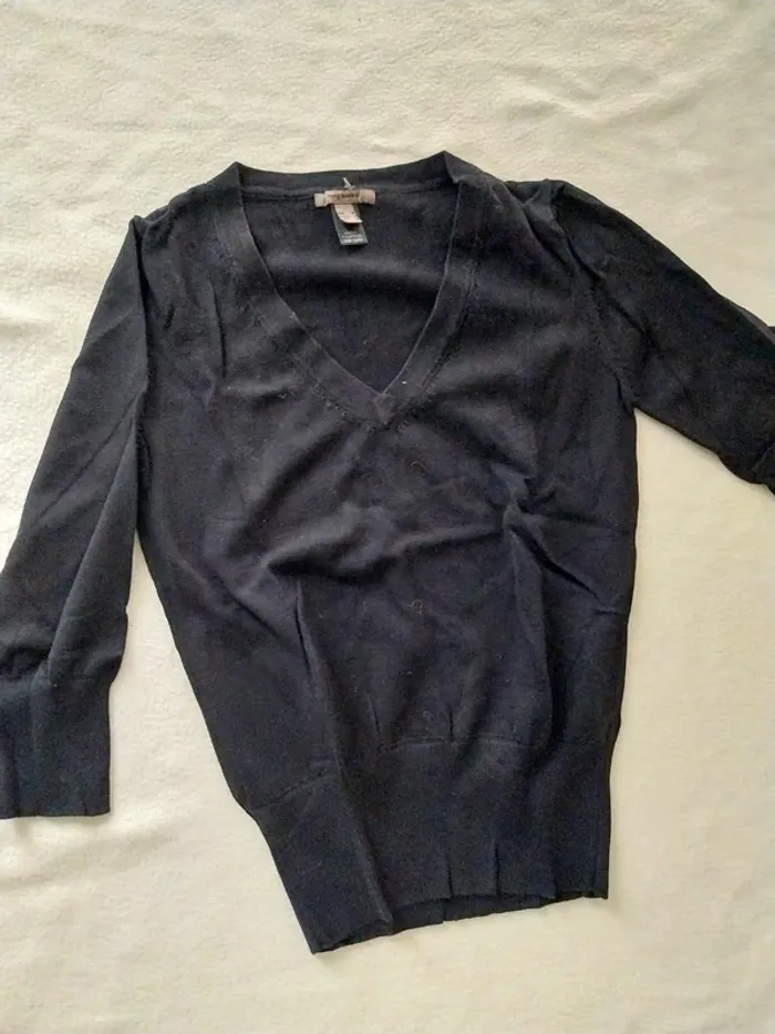 Pull noir Mango col V TM - photo numéro 2